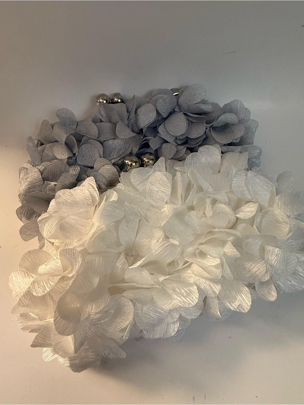 Floral Petal Clutch Bag, Silver & White colors Available Evening